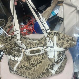 Michael Kors Tan and Cream Tote Bag